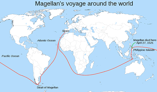 Magellans världsomsegling, Året runt, Historia